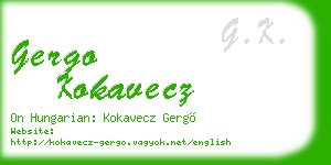 gergo kokavecz business card