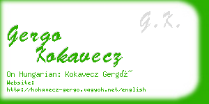 gergo kokavecz business card